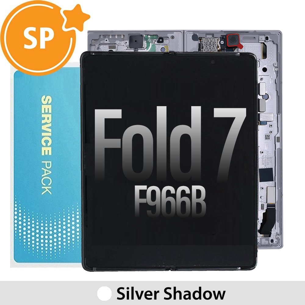 Samsung Galaxy Z Fold7 5G F966B OLED Screen Digitizer Replacement with Frame GH82-37548D (Service Pack)-Silver Shadow (Blackout issue fix: https://youtu.be/CEnwc6FKJLk)
