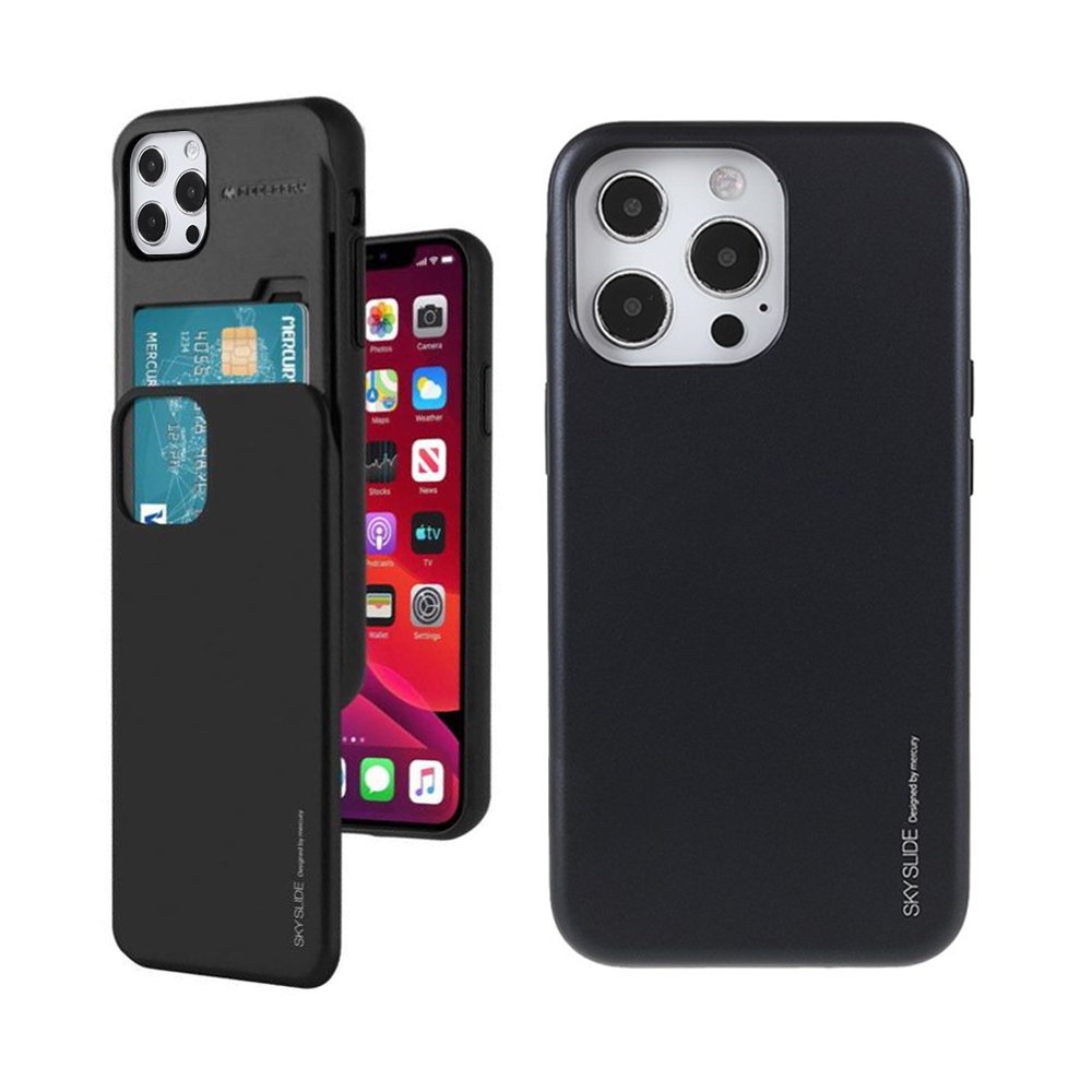 Mercury Sky Slide Bumper Cover Case for iPhone 13 Pro Max-Black
