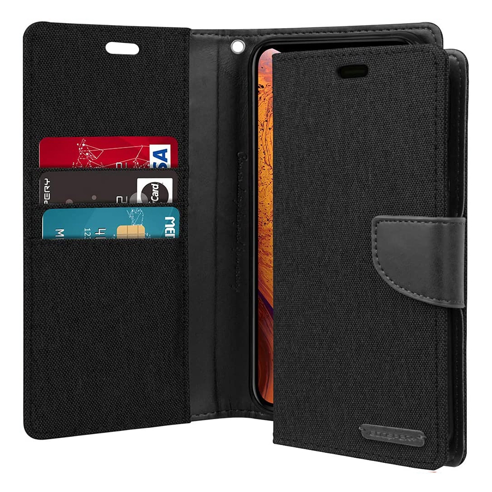 Mercury Canvas Diary Case for iPhone XR-Black