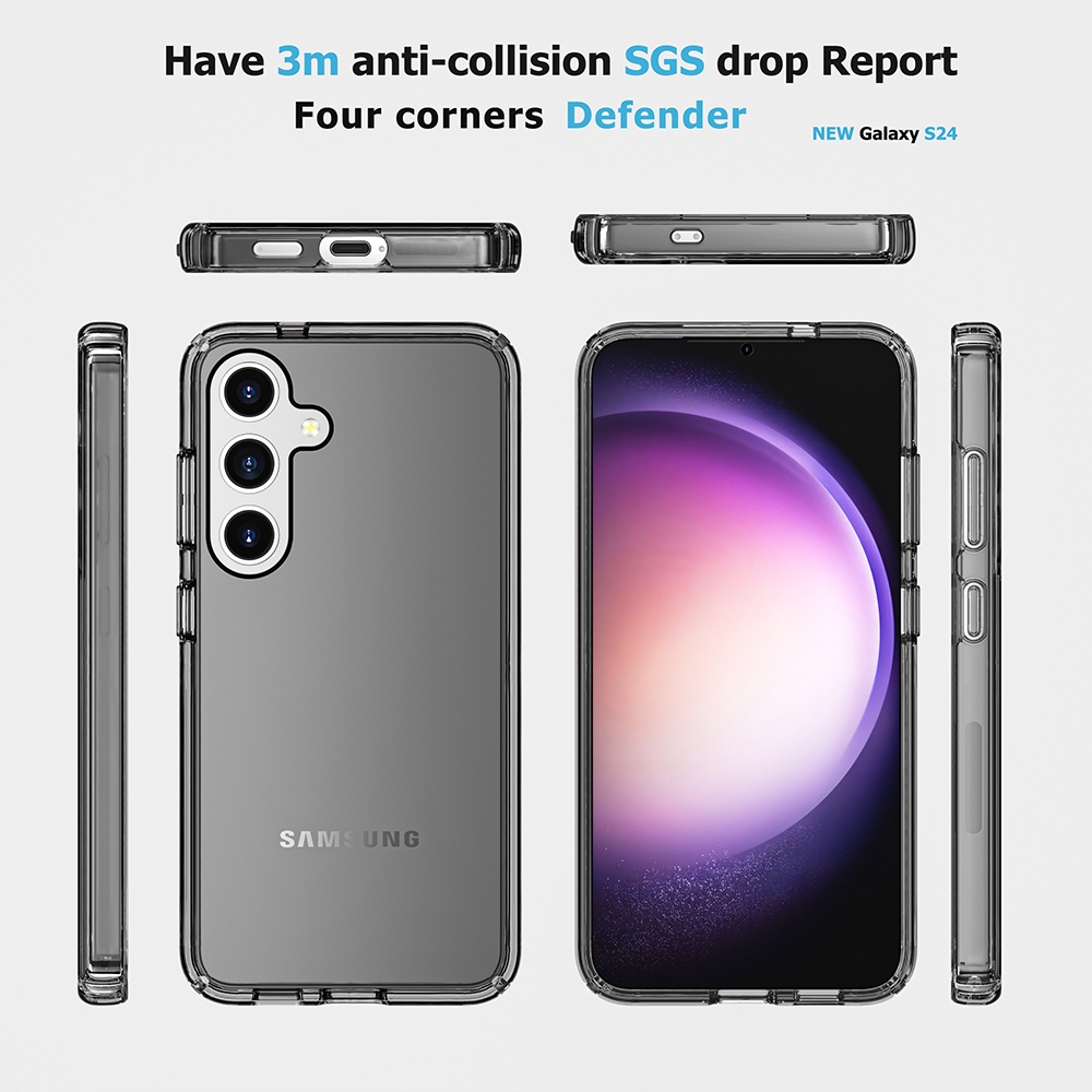 UTIA Ultimake Shockproof Case Cover for Samsung Galaxy S24 / S25-Clear Black