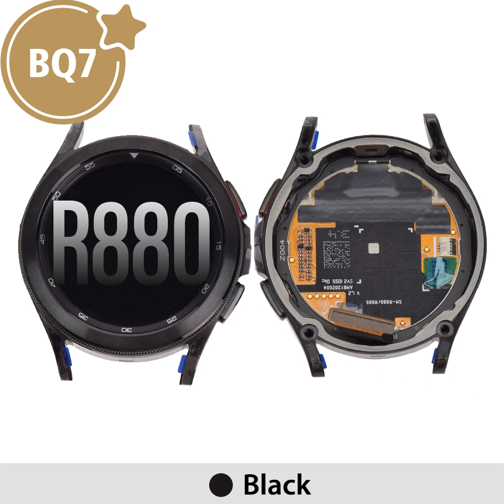 BQ7 OLED Screen Replacement with Frame for Samsung Galaxy Watch4 Classic R880 42mm / R885 42mm (As the same as service pack, but not from official Samsung)-Black