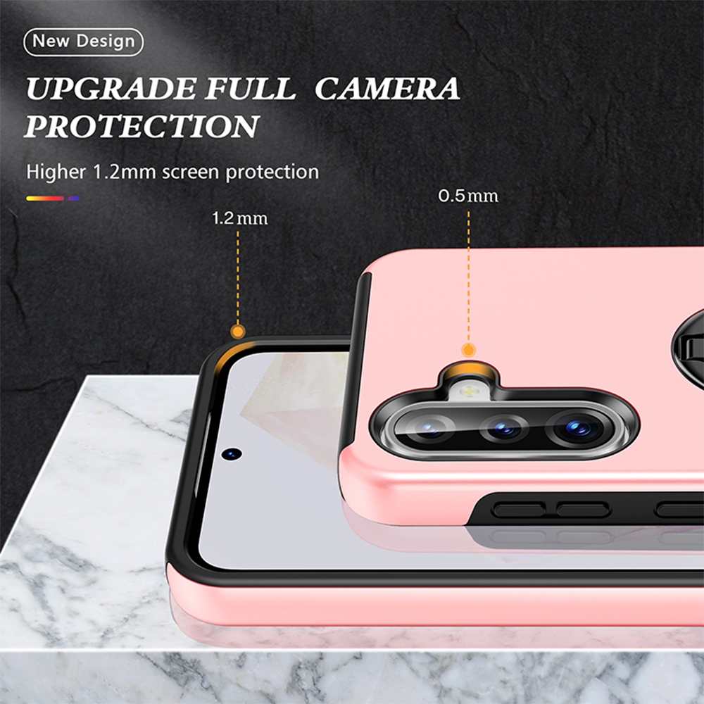 Magnetic Ring Holder Shockproof Case Cover for Samsung Galaxy A57 5G A576-Pink