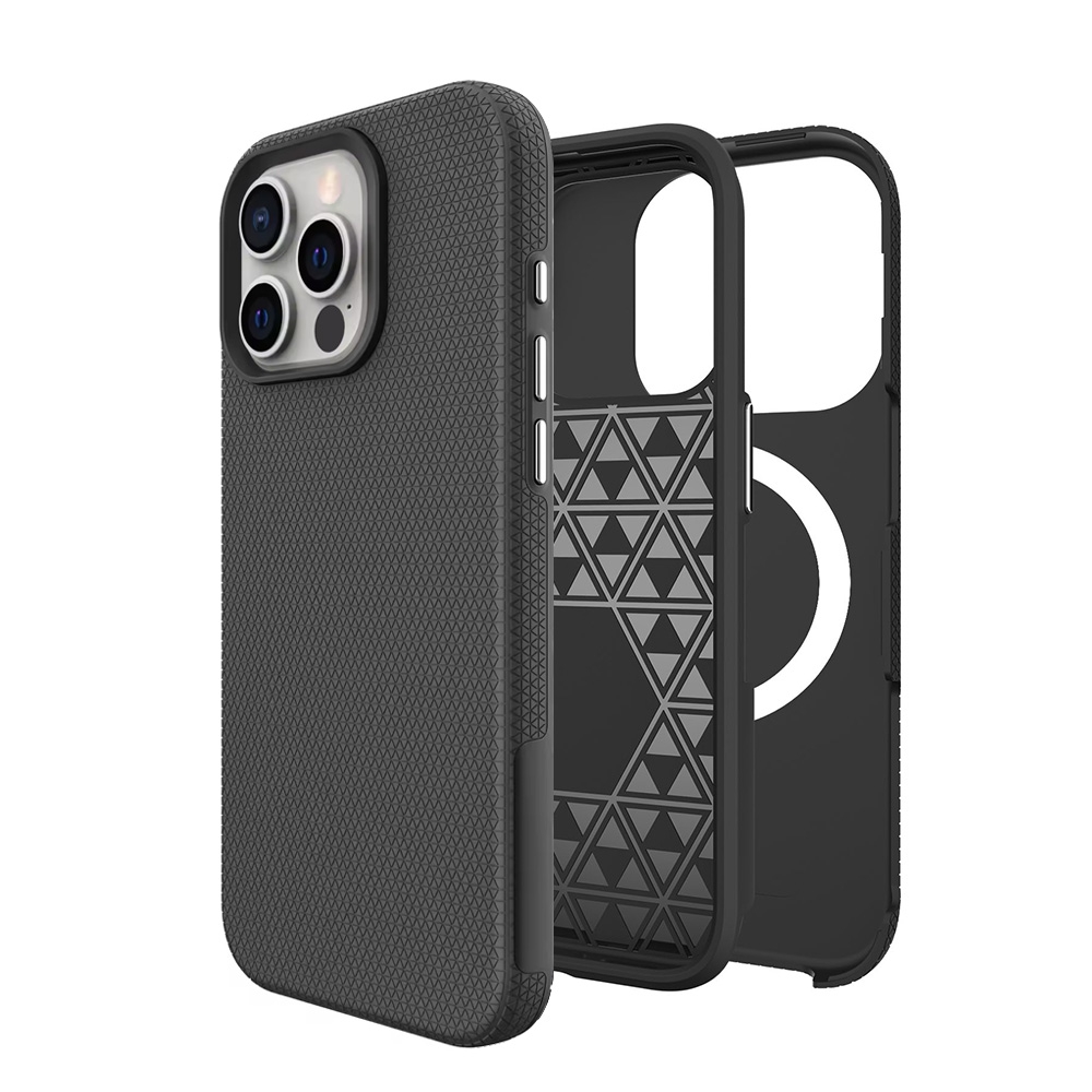 Rhinos Rugged Shockproof Magsafe Cover Case for iPhone 16 Pro-Black