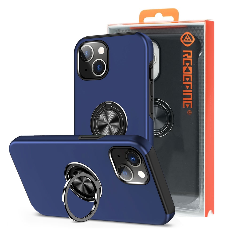 Magnetic Ring Holder Shockproof Cover Case for iPhone 15-Black