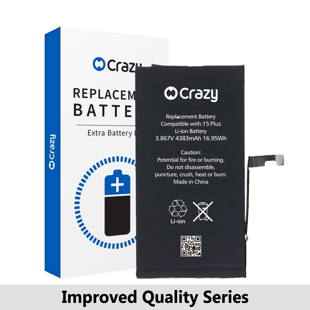 Crazy Improved quality-iPhone 15 Plus Replacement Battery with Adhesive Strips 4383mAh (TI CHIP: 27546) (Cheapest Price)