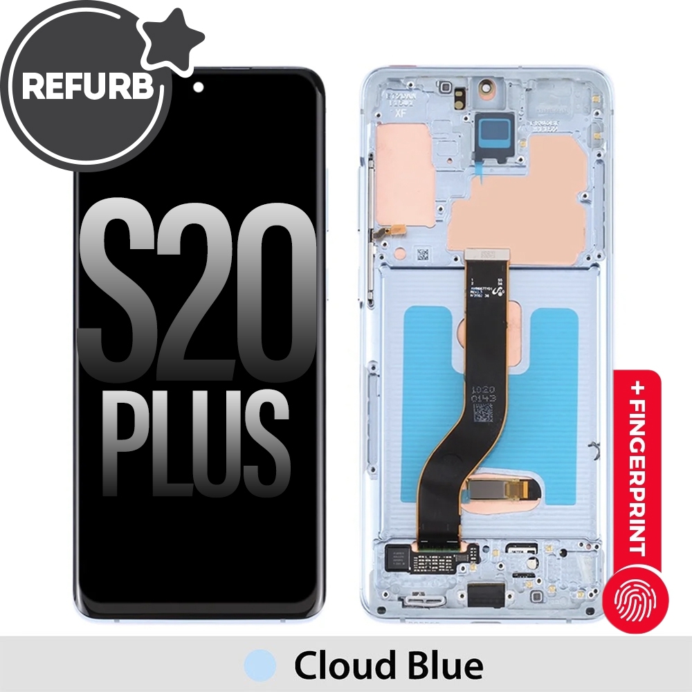 REFURB OLED Screen Replacement with Frame for Samsung Galaxy S20 Plus G985 / G986-Cloud Blue