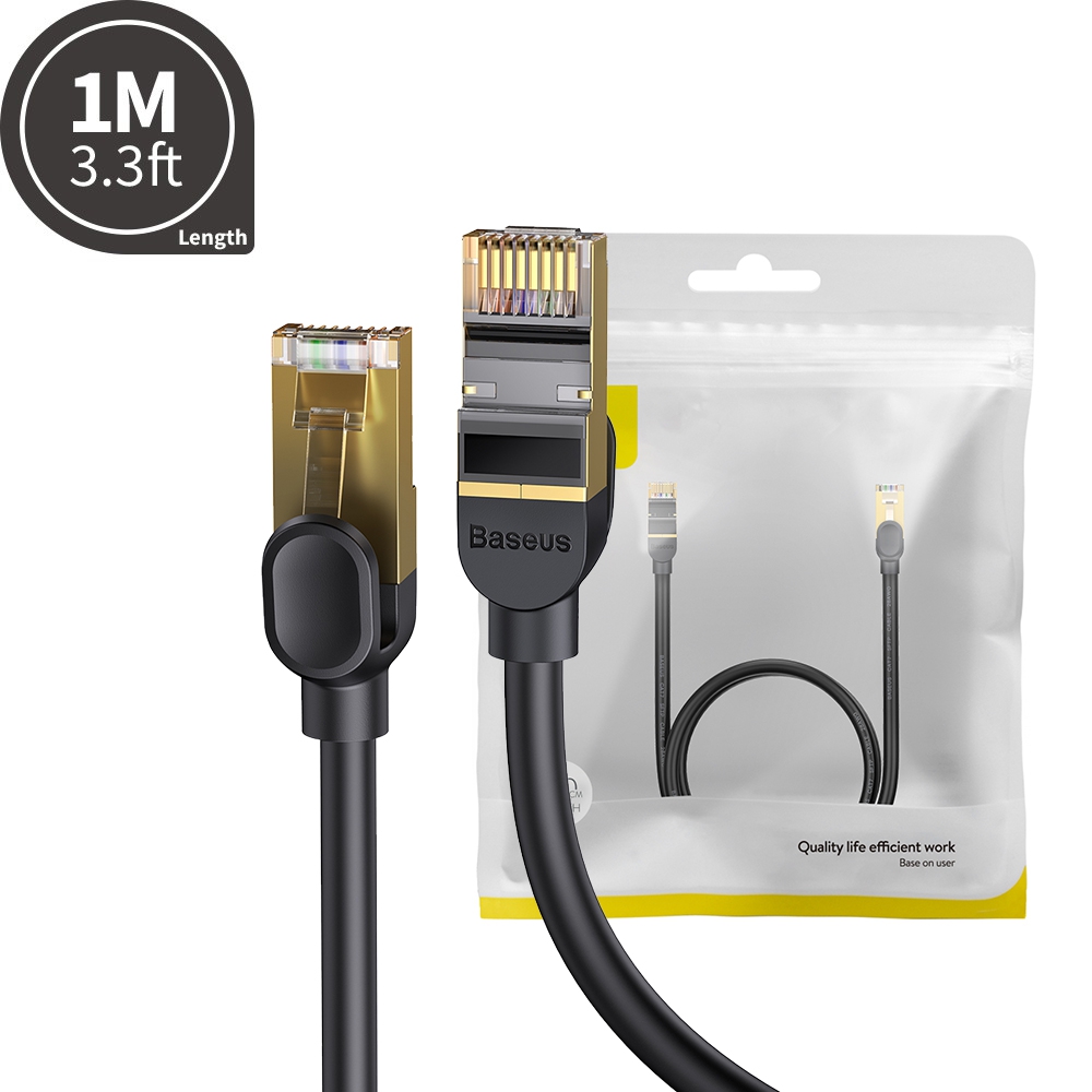 Baseus High Speed Seven Types of RJ45 10 Gigabit Network Cable 1M-Black