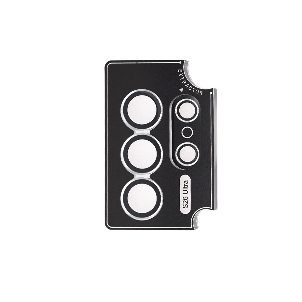 Kinglas Metal Ring HD Tempered Glass Camera Lens Protector Film for SamSung Galaxy S26 Ultra-Black