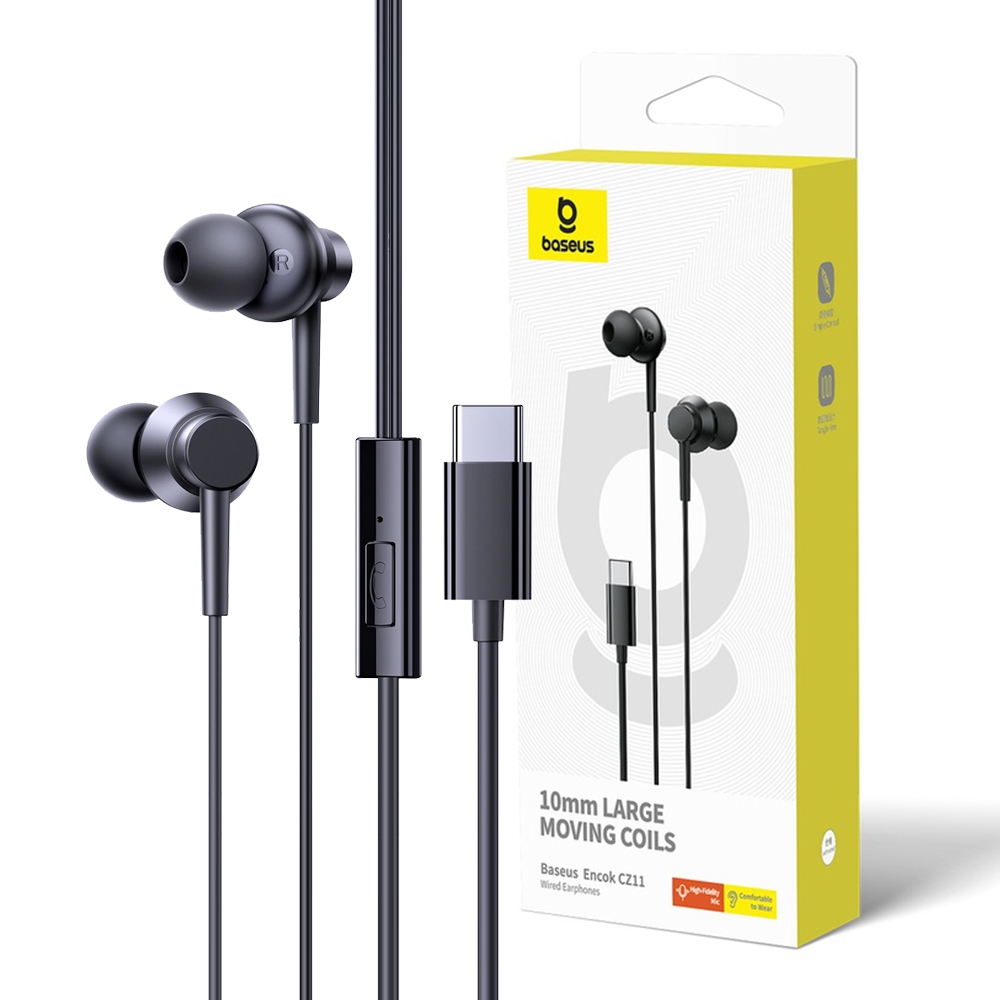 Baseus Encok CZ11 Wired Earphones-Black