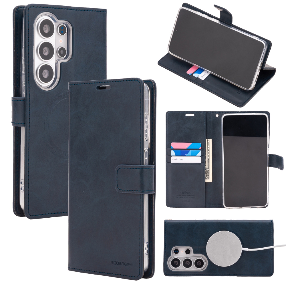 Mercury Blue Moon Diary Case With Magnetic Ring for Samsung Galaxy S26 Ultra-Black