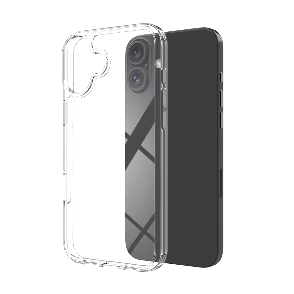 iPhone 16 Plus High Quality Acrylic + TPU Hybrid Transparent Case Cover 