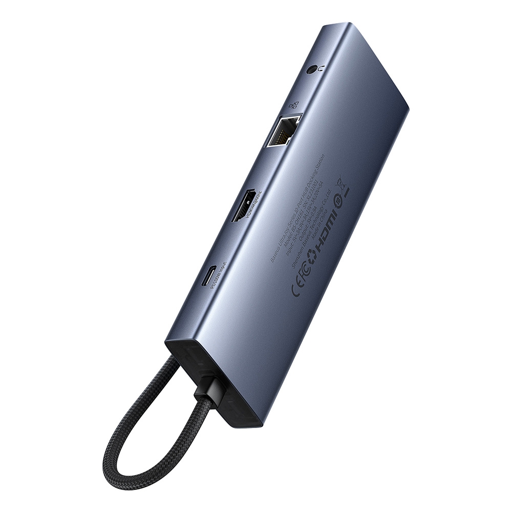 Baseus UltraJoy Series 10-Port HUB Docking Station (Type-C to HDMI4K@60Hz*1+VGA*1+USB 3.0*3+PD*1+RJ45*1+SD/TF*1+3.5mm*1)