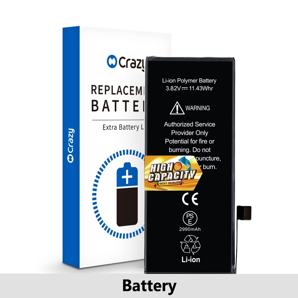iPhone 8 Plus Replacement Battery with Adhesive Strips 2990mAh (High Capacity + TI CHIP: 27546)