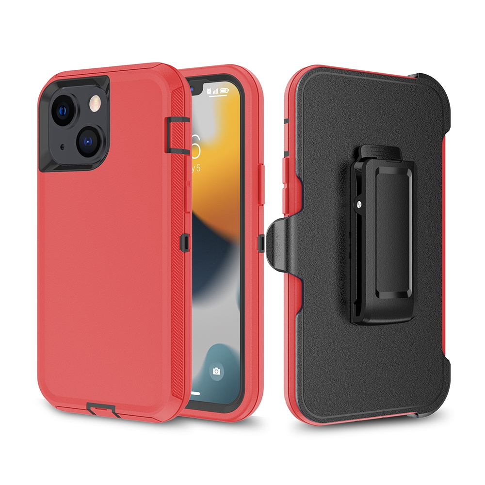 Shockproof Robot Armor Hard Plastic Case with Belt Clip for iPhone 12 / 13 mini-Navy