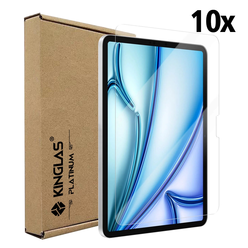 Kinglas 10 Packs Tempered Glass Screen Protector For iPad Air 11 (2024) / Air 11 (2025) / Air 11 (2026) (Include Wholesale Package)