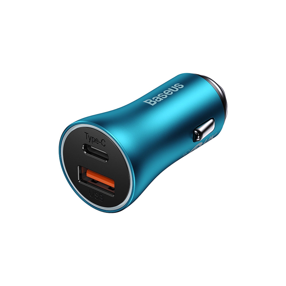 Baseus Car Charger Golgen Contactor Max-USB+Type U+C 60W -Blue