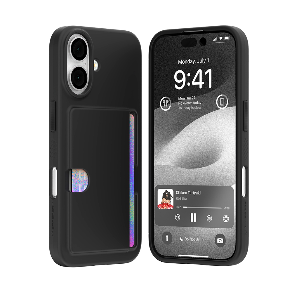 Mercury Goospery Rail 2 Card Case for iPhone 16-Black