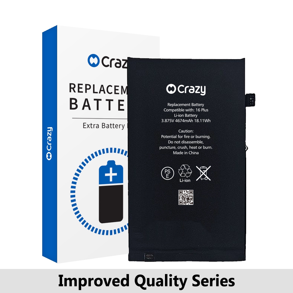 Crazy Improved Quality-iPhone 16 Plus Replacement Battery with Adhesive Strips 4674mAh (TI CHIP: 27546) (Cheapest Price)