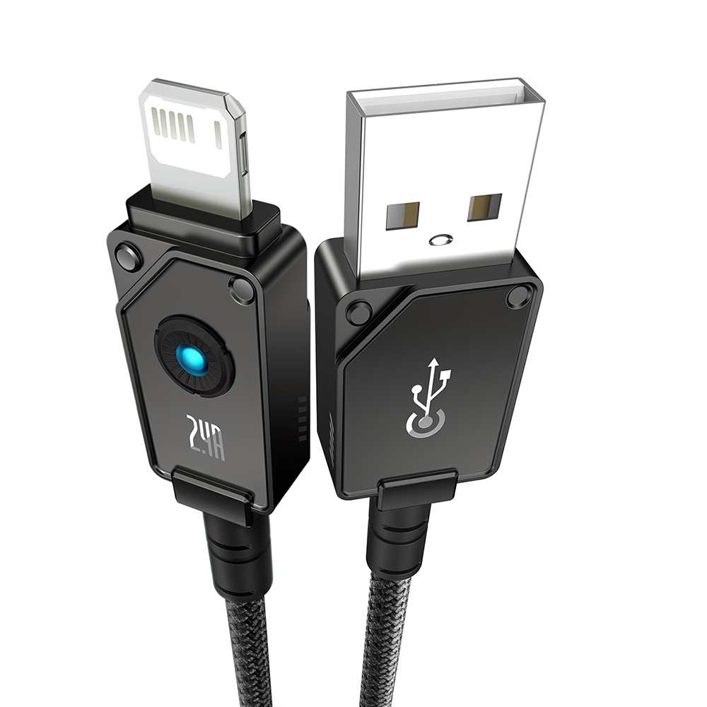 Baseus Unbreakable Series Fast Charging Data Cable USB to iP 2.4A 1m-Black