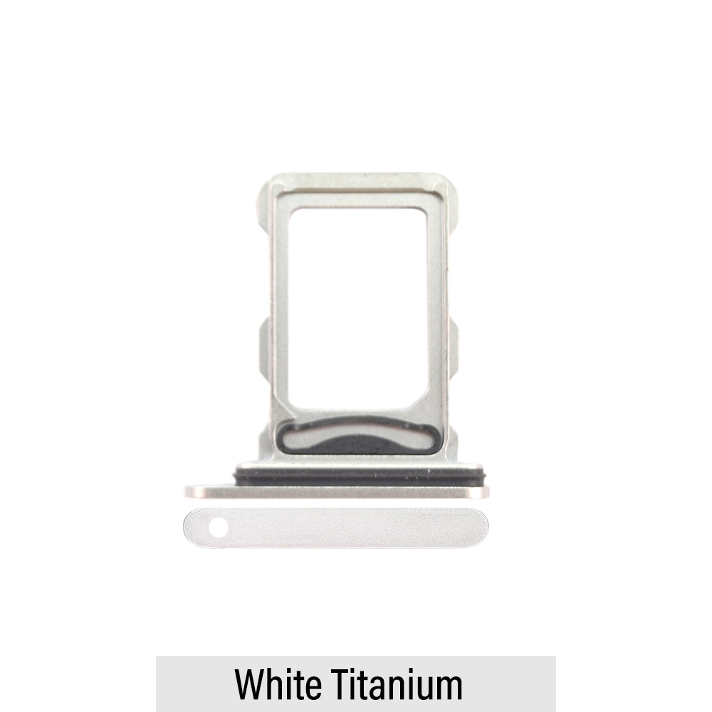 Dual SIM Card Tray for iPhone 16 Pro / 16 Pro Max- White Titanium (Compatible with Single SIM Phones and Dual SIM Phones)