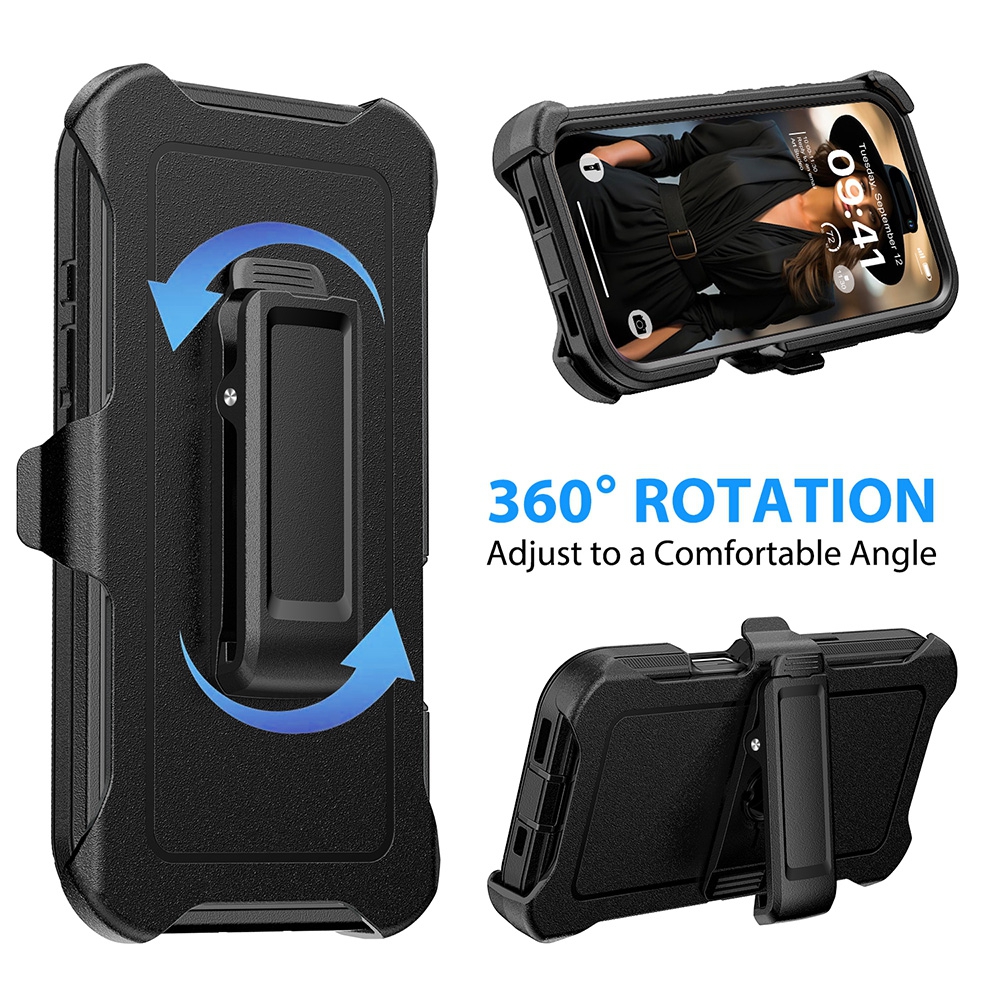 Shockproof Robot Armor Hard Plastic Magsafe Case with Belt Clip for iPhone 17 Air-Navy