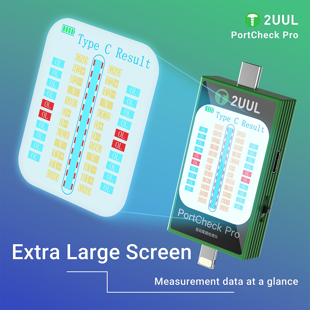 2UUl PW31 PortCheck Pro 5V / 2A Type-C / Lighting Interface Automatic Tail Plug Detector