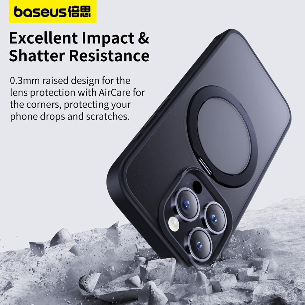 iPhone 15 Pro Max Baseus CyberLoop Series Phone Case Cover With Magnetic Ring-Frosted