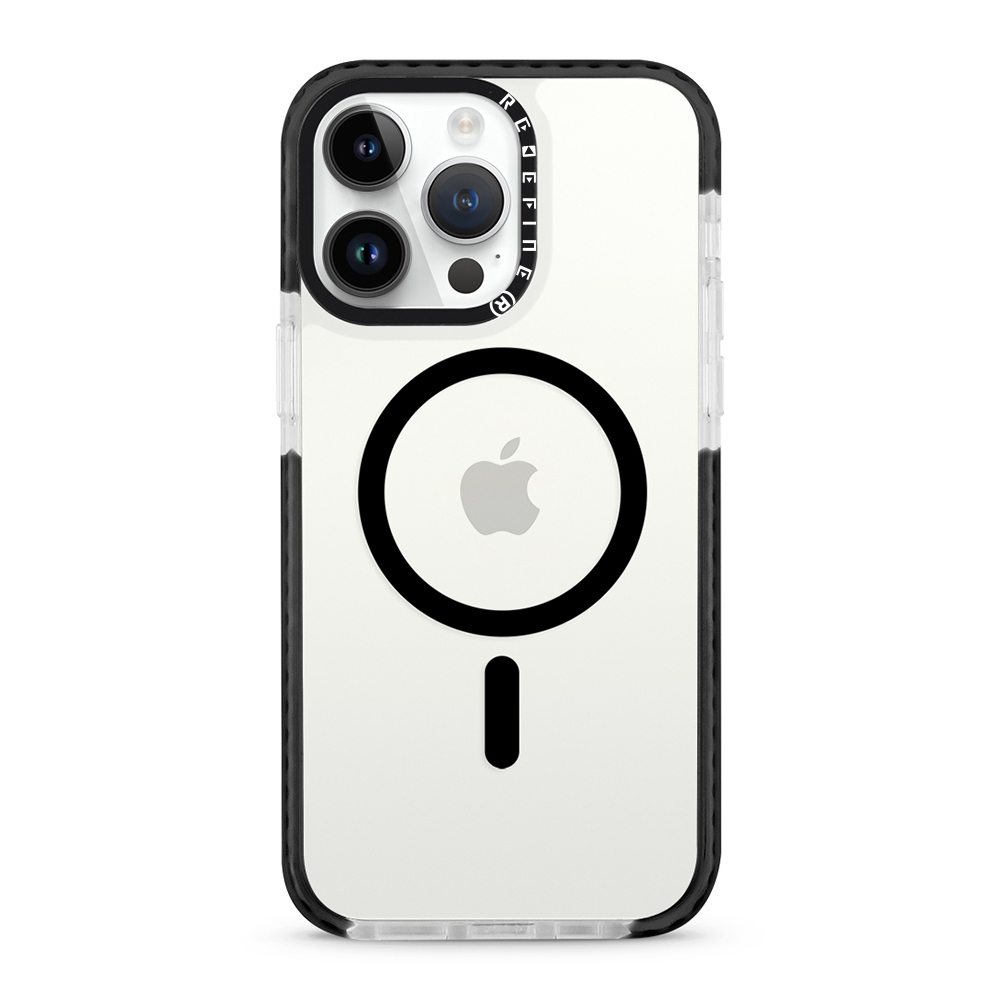 Transparent Candy Color Frame Shockproof Cover Case with LOGO for iPhone 14 Pro Max-White