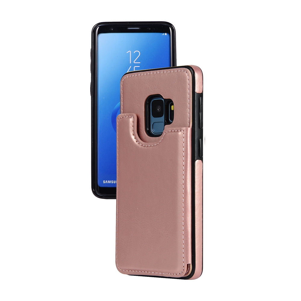 Back Flip Leather Wallet Case Cover for Samsung Galaxy S9-Black