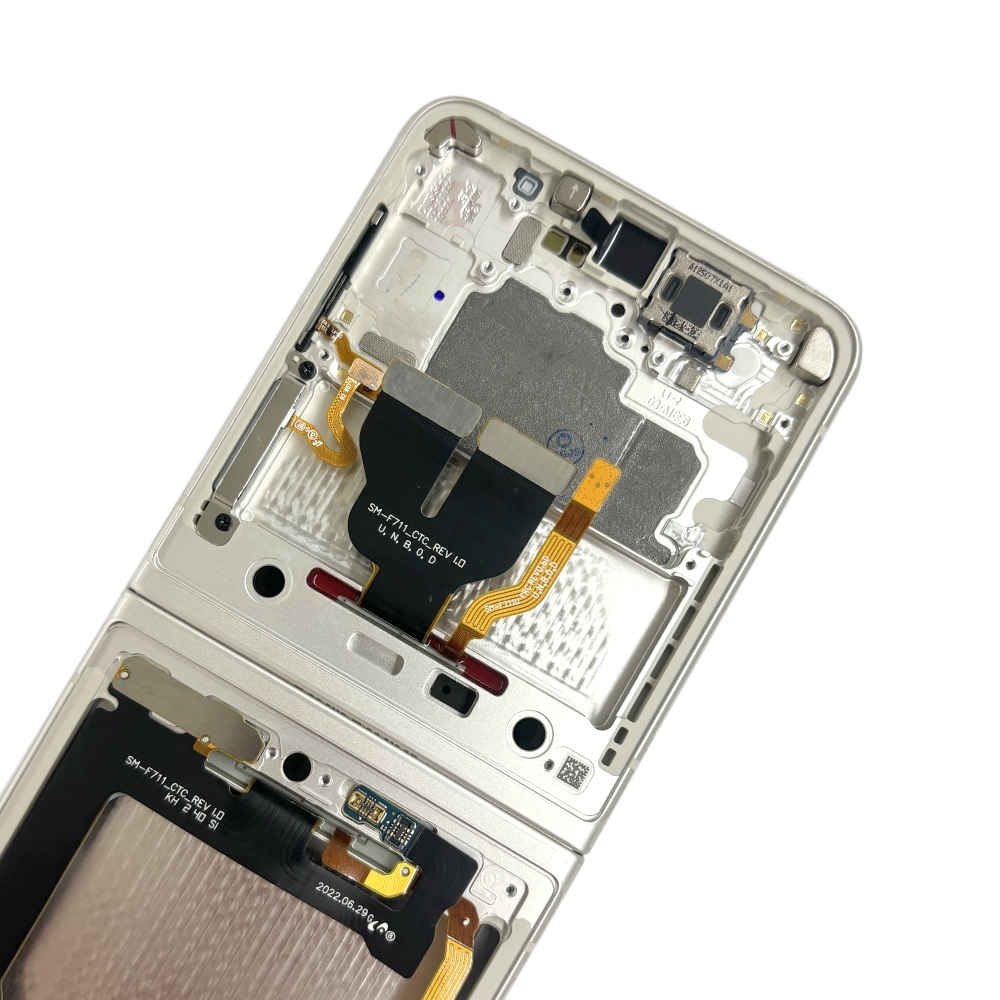 REFURB LCD Screen Digitizer Replacement with Frame for Samsung Galaxy Z Flip 3 5G F711B-Cream