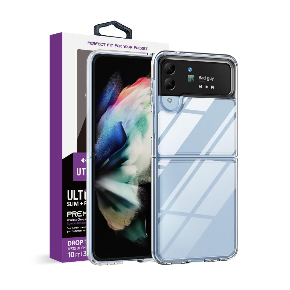 UTIA Ultimate Shockproof Case Cover for Samsung Galaxy Z Flip4-Transparent