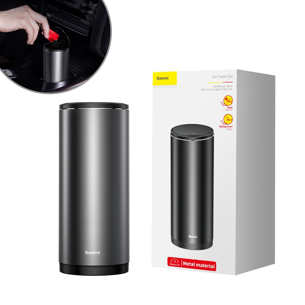 Baseus Gentleman Style Vehicle-mounted Trash Can (with Trash Bag 1 roll/30)-Black