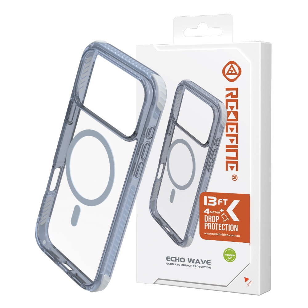 REDEFINE Echo Wave Ultimate Impact Protection Transparent Case for iPhone 17 Pro Max-Blue