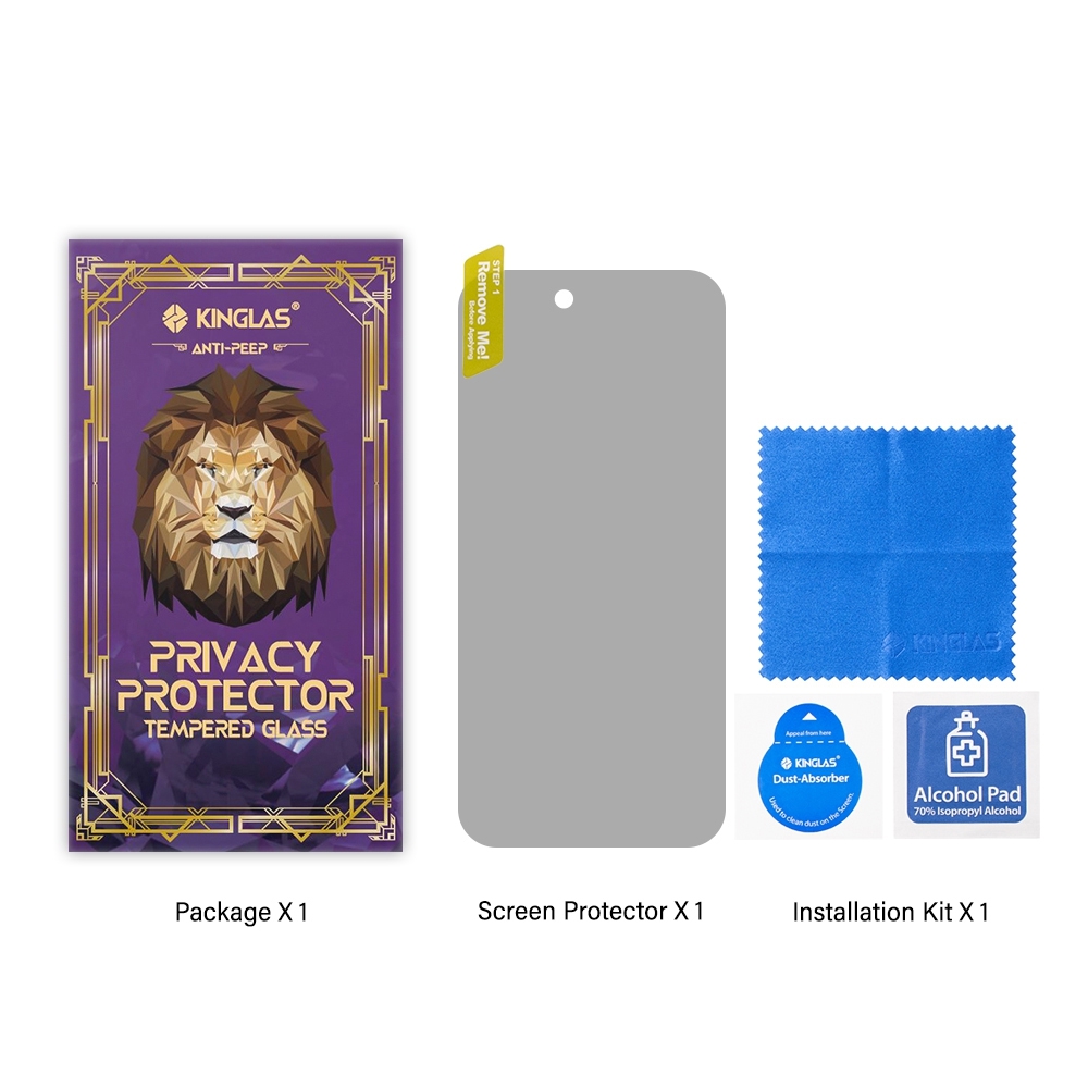 Kinglas Privacy Tempered Glass Screen Protector For iPhone 14 Pro