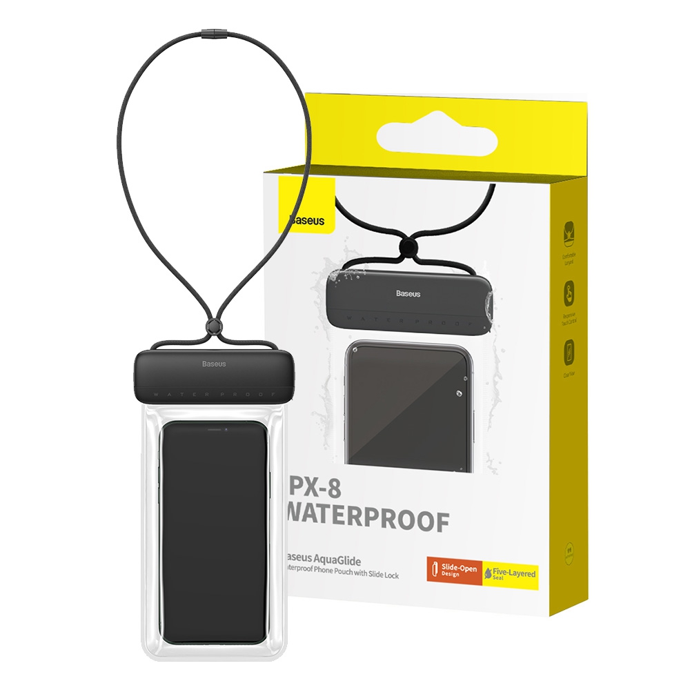 Baseus AquaGlide Waterproof Phone Pouch with Slide Lock-Black
