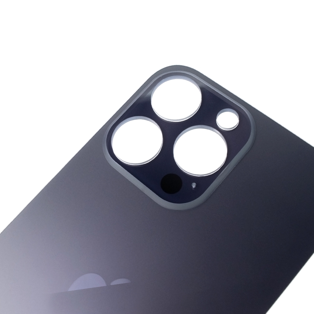 AMPLUS Rear Glass With 3M Adhesive Replacement for iPhone 14 Pro Max (Camera Frame Aseembly by Factory)-Deep Purple