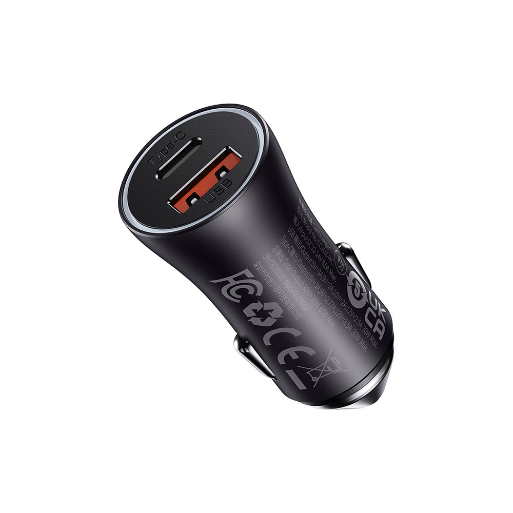 Baseus Car Charger Golgen Contactor Max-USB+Type U+C 60W -Blue
