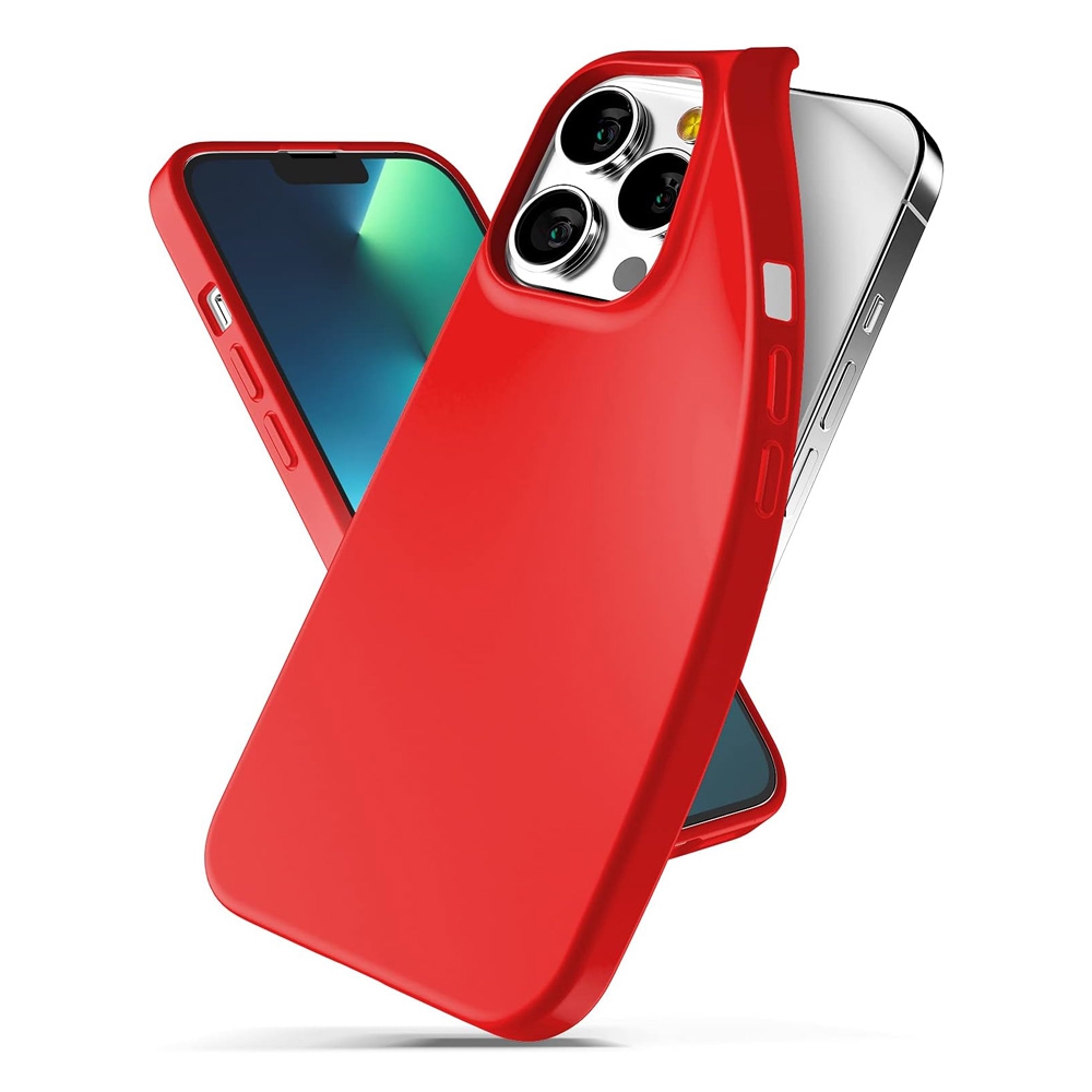 Mercury Soft Feeling Jelly Cover Case for iPhone 13 Pro Max-Red