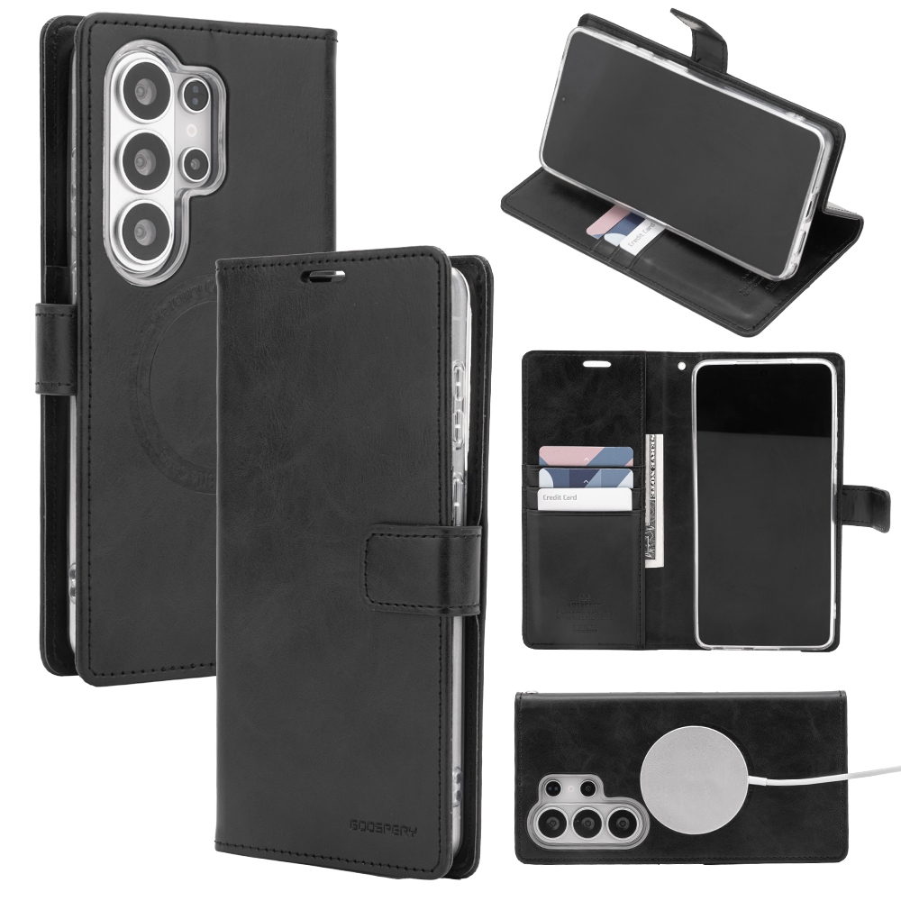 Mercury Blue Moon Diary Case With Magnetic Ring for Samsung Galaxy S26 Ultra-Black