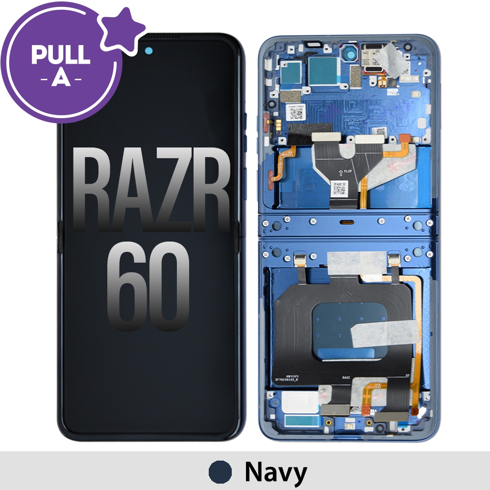 OLED Assembly Replacement with Frame for Motorola Moto Razr 60- Navy (PULL-A)