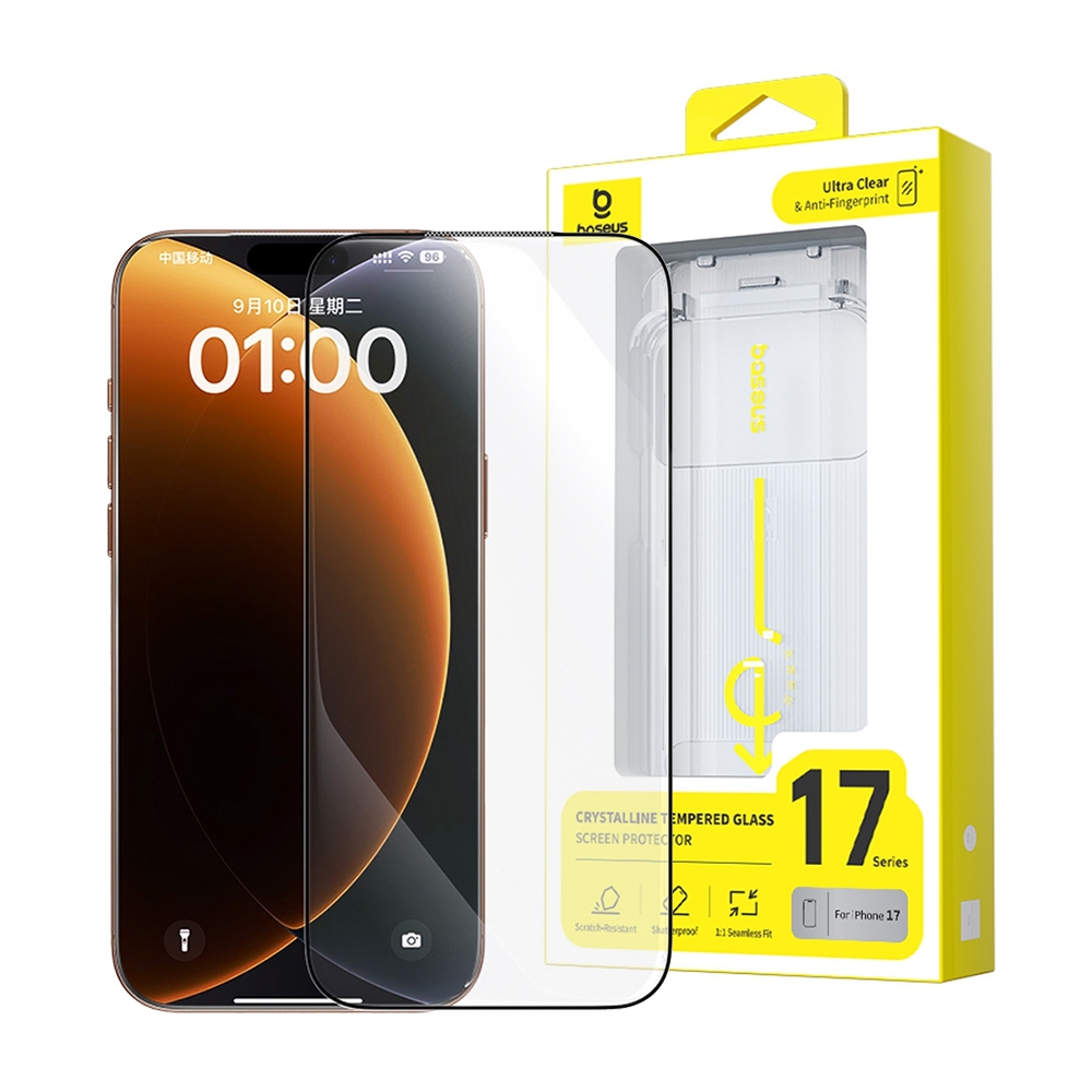 Baseus Crystal Diamond Series HD Tempered Glass for iPhone 17 Dust-free chamber II (Includes Cleanin
