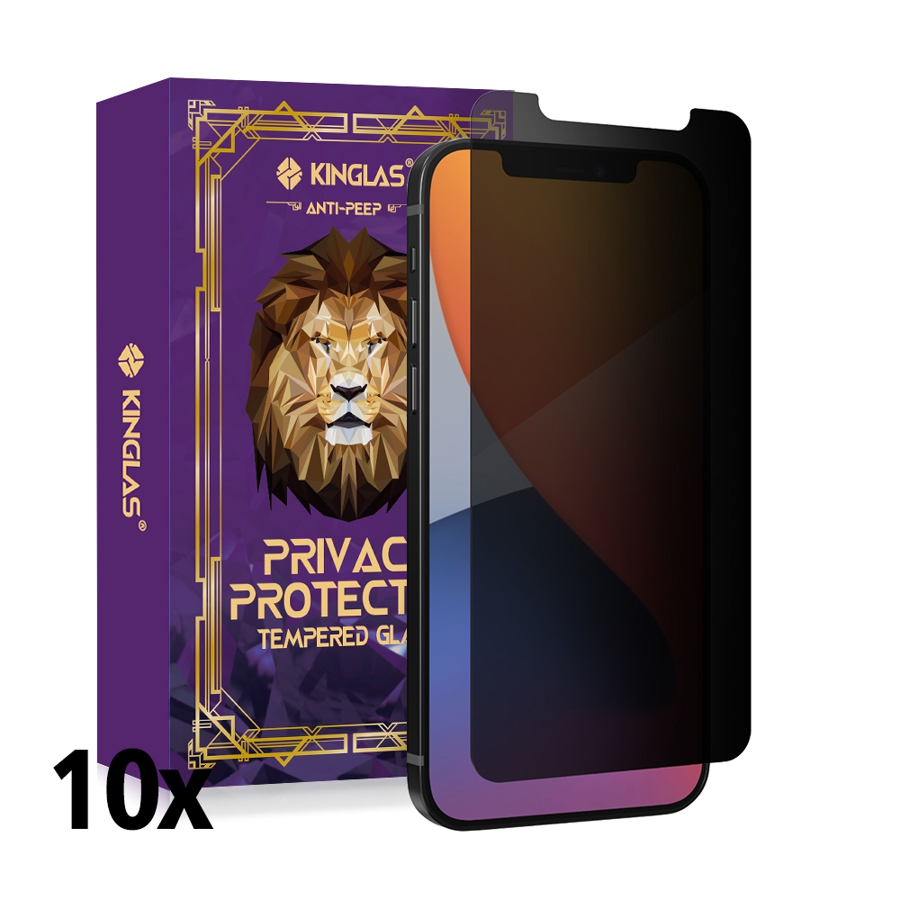 Kinglas 10 Packs Privacy Tempered Glass Screen Protector*iPhone 12 Pro Max
