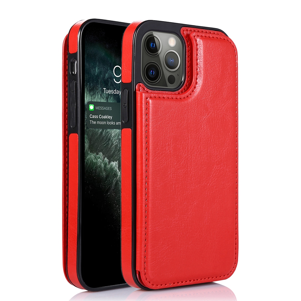 Back Flip Leather Wallet Cover Case for iPhone 14 Pro-Blue