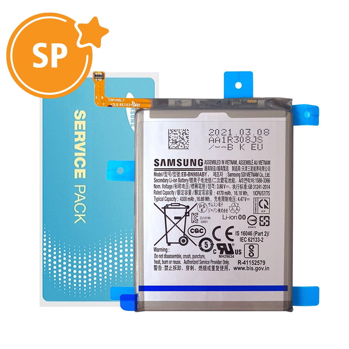 Samsung Galaxy Note 20 N980F / Note 20 5G N981B Battery 4170mAh GH82-23496A EB-BN980ABY (Service Pack)