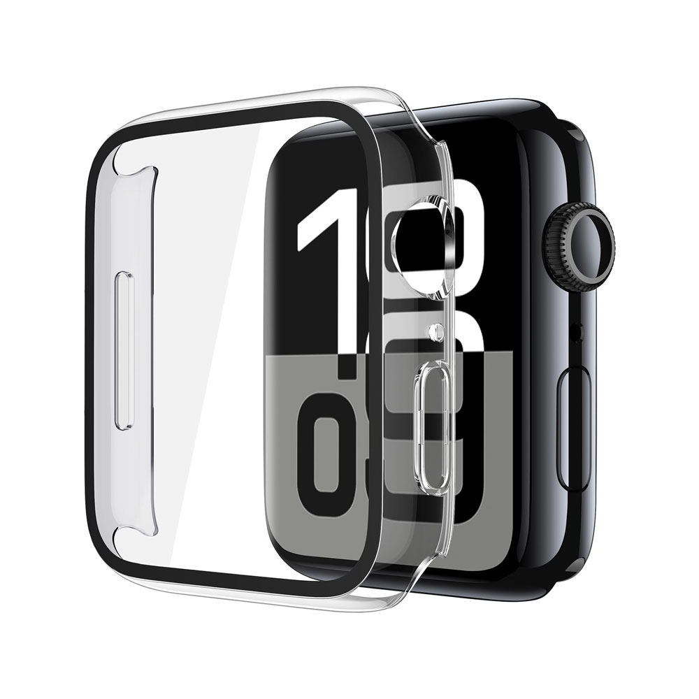 Re-Define Hard PC Case with Tempered Glass Screen Protector for Apple Watch Series 10 42mm-Black