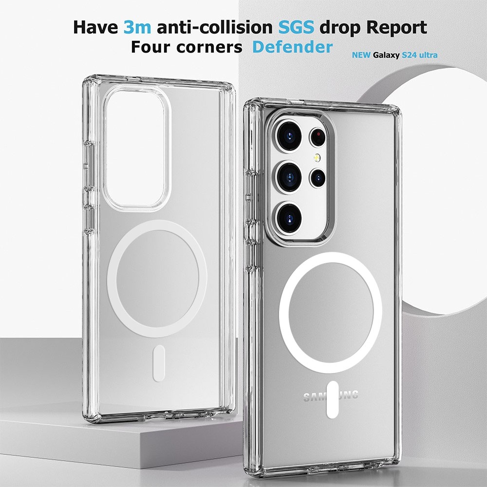 UTIA Shockproof Transparent Case Cover With Magnetic Ring for Samsung Galaxy S26-Transparent
