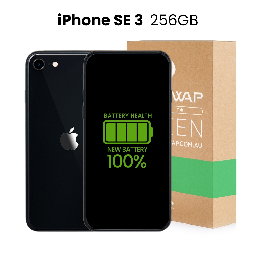 Apple Refurbished Fully Functional iPhone SE 3 256GB 100% New Battery - Grade B (Good)-White