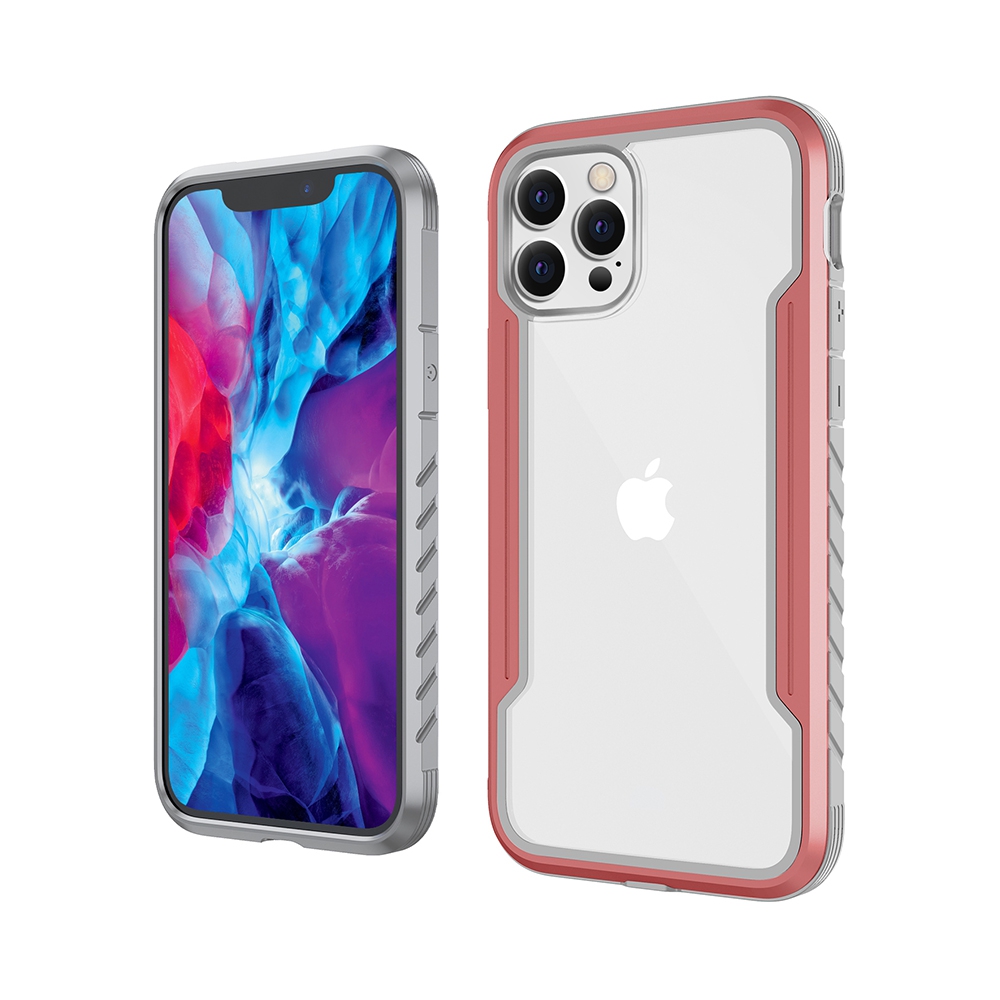 Re-Define Shield Shockproof Heavy Duty Armor Case Cover for iPhone 12 Pro Max (6.7'')-Black+Red