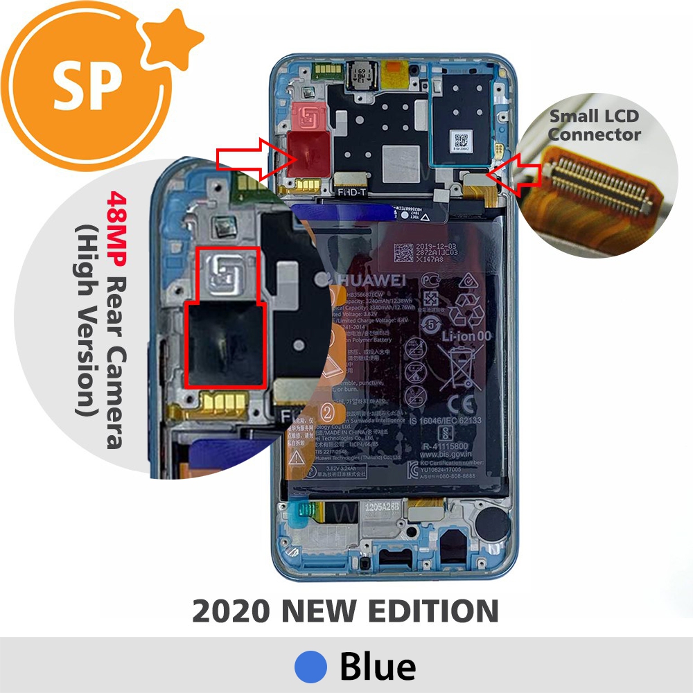 Huawei P30 Lite New Edition 2020 LCD Screen Digitizer 02353FQE (Service Pack)-Blue- This is 2020 new edition, not 2019 edition, please read carefully 