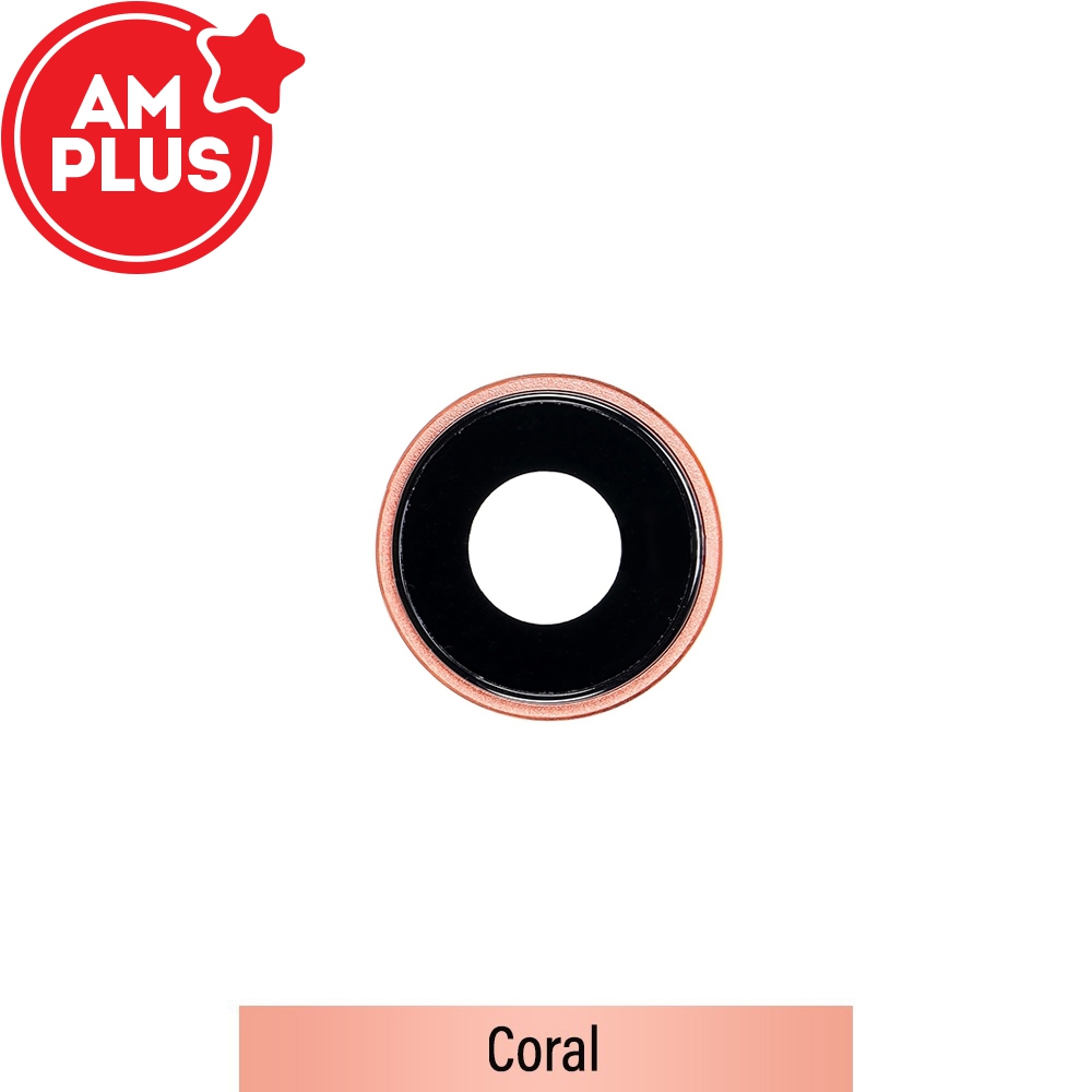 AMPLUS Rear Camera Lens with Bezel for iPhone XR-Coral